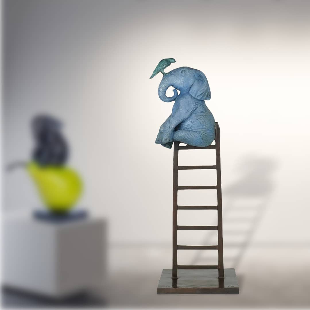 Gillie and Marc Sculpture ~ 'The Elephant Reached New Heights with a Little Help' - Curate Art & Design Gallery Sorrento Mornington Peninsula Melbourne