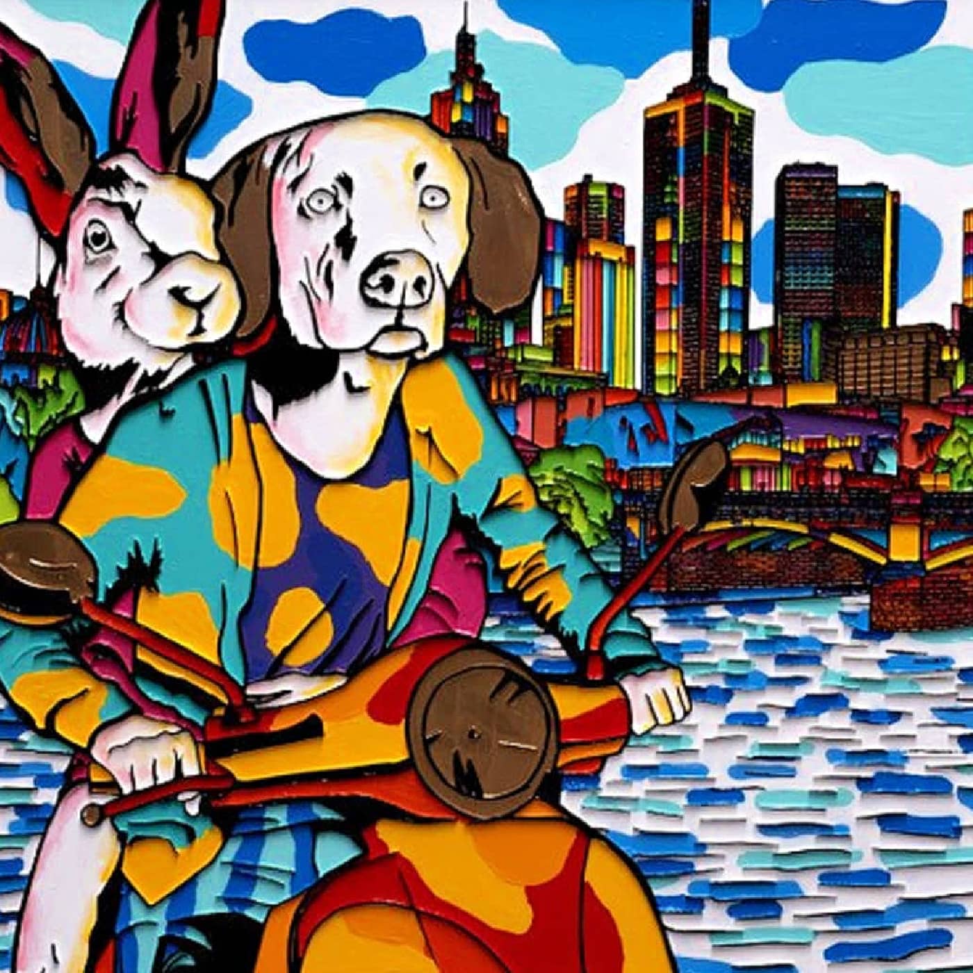Australian Artistic Duo Gillie and Marc Painting ~ 'We Love Melbourne' - Curate Art & Design Gallery Sorrento Mornington Peninsula Victoria