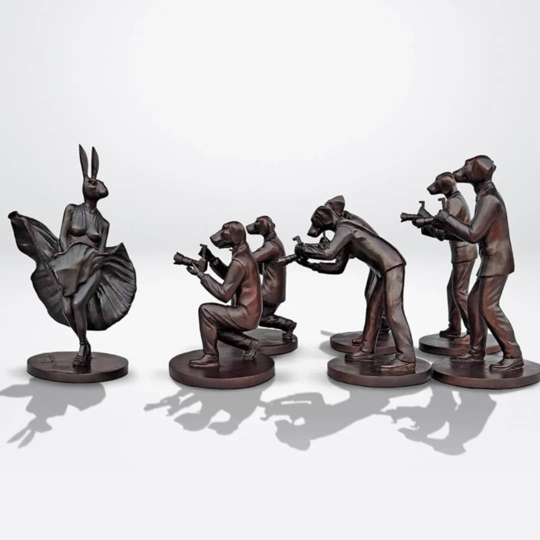 Gillie and Marc Bronze Sculpture ~ 'Pap Dogs Love Marilyn' - Curate Art & Design Gallery Sorrento Mornington Peninsula Melbourne
