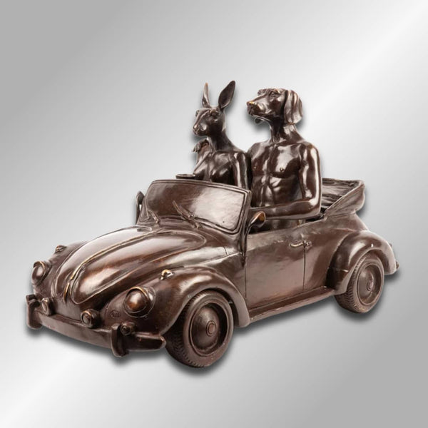 Australian Artists Gillie and Marc Bronze Sculpture ~ 'They Had the VW Car Bug' - Curate Art & Design Gallery Sorrento Mornington Peninsula Melbourne