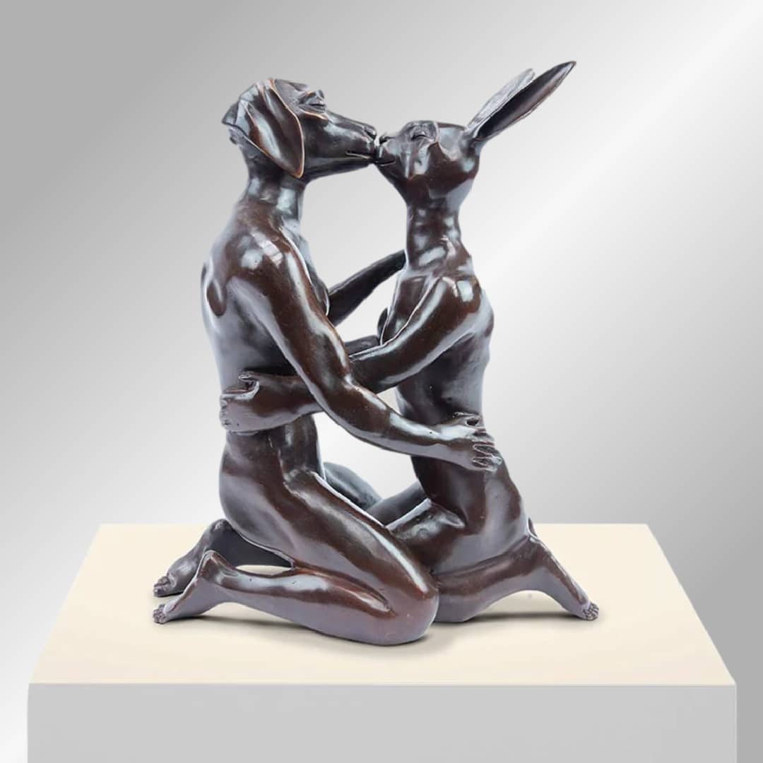 Australian Artists Gillie and Marc Bronze Sculpture ~ 'They Kissed Each Other and Couldn't Stop' - Curate Art & Deisgn Gallery Sorrento Mornington Peninsula Melbourne