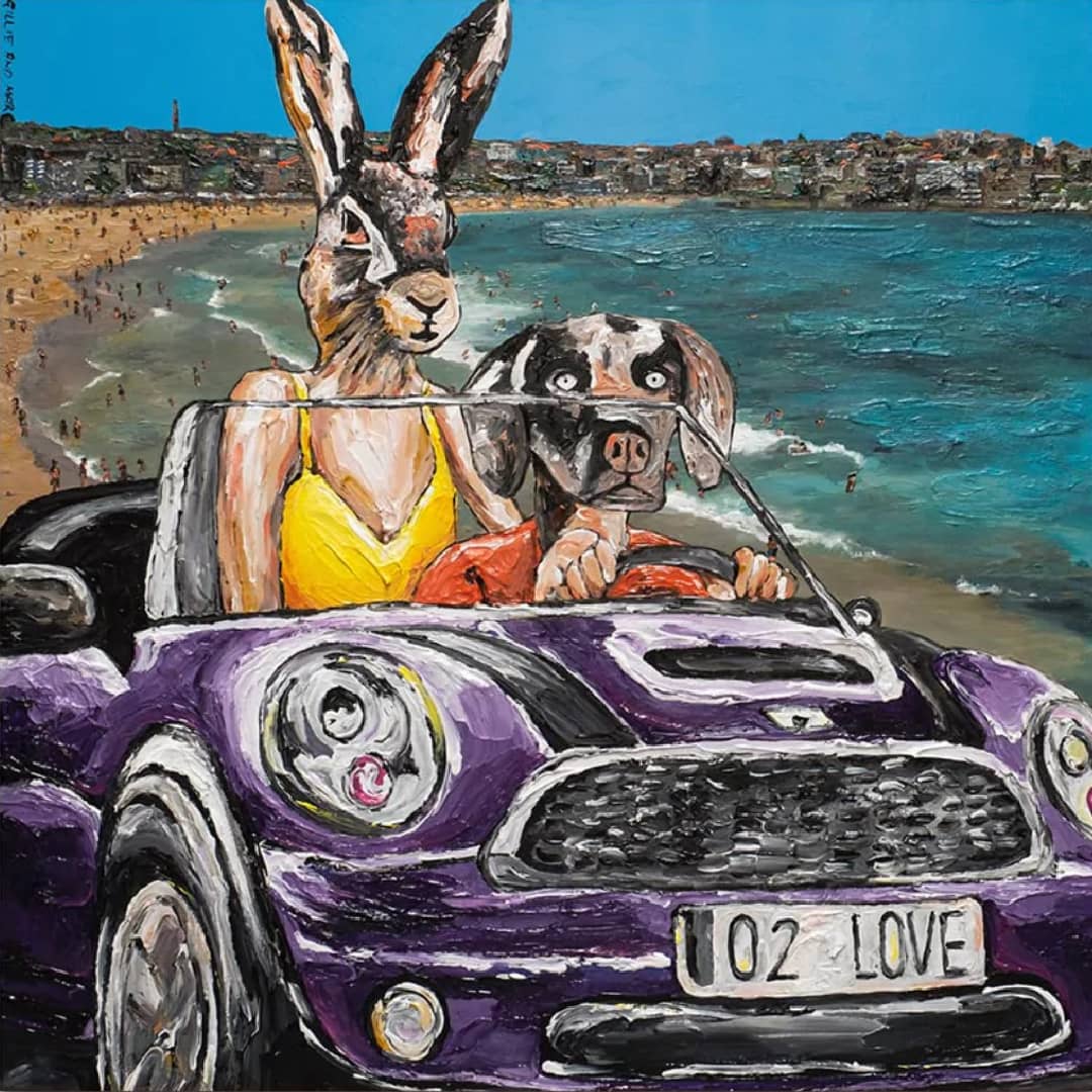 Australaian Artists Gillie and Marc Painting ~ 'They Were Beach Lovers' - Curate Art & Design Gallery in Sorrento Mornington Peninsula Melbourne