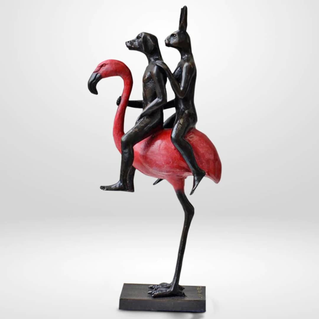Gillie and Marc Bronze Sculpture ~ 'They Were the Flamingo Riders' - Curate Art & Design Gallery Sorrento Mornington Peninsula Melbourne