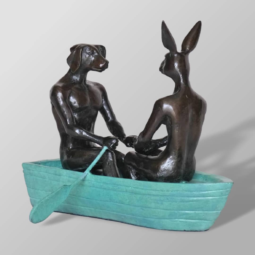 Gillie and Marc Sculpture ~ 'They Rowed, Rowed, Rowed Their Boat' - Curate Art & Design Gallery Sorrento Mornington Peninsula Melbourne