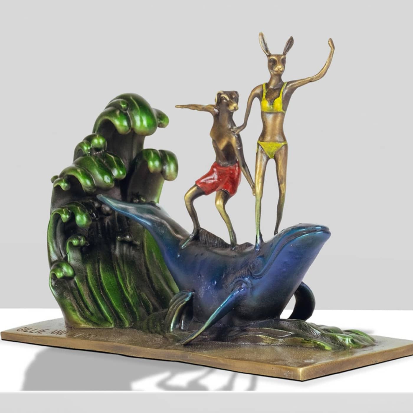 Gillie and Marc Bronze Sculpture ~ 'They Had a Whale of a Adventure on a Grand Scale' - Curate Art & Design Gallery Sorrento Mornington Peninsula Melbourne