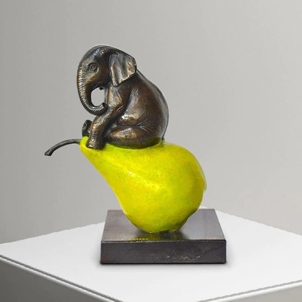 Gillie and Marc Bronze Sculpture ~ 'The Elephant Was Just Pearfect' - Curate Art & Design Gallery Sorrento Mornington Peninsula Melbourne