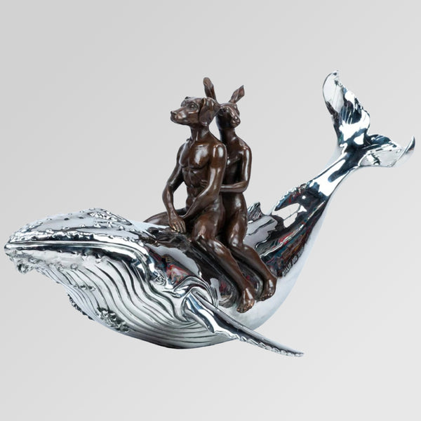 Gillie and Marc Sculpture (Bronze) ~ 'They Had a Whale of a Time' - Curate Art & Design Gallery Sorrento Mornington Peninsula Melbourne