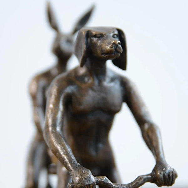 Gillie and Marc Bronze Sculpture ~ 'They Loved Riding Together in Paris' (Gold) - Curate Art & Design Gallery Sorrento Mornington Peninsula Melbourne