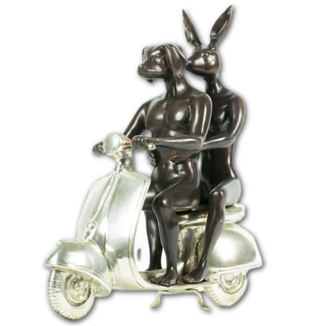 Gillie and Marc Sculpture ~ 'They Were the Authentic Vespa Riders in Rome' (Sold)