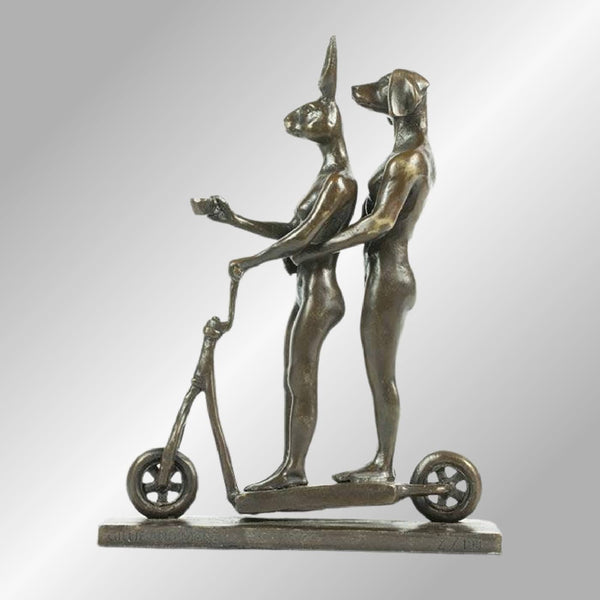 Gillie and Marc Bronze Sculpture ~ 'They Zig-Zagged in Harmony' - Curate Art & Design Gallery Sorrento Mornington Peninsula Melbourne