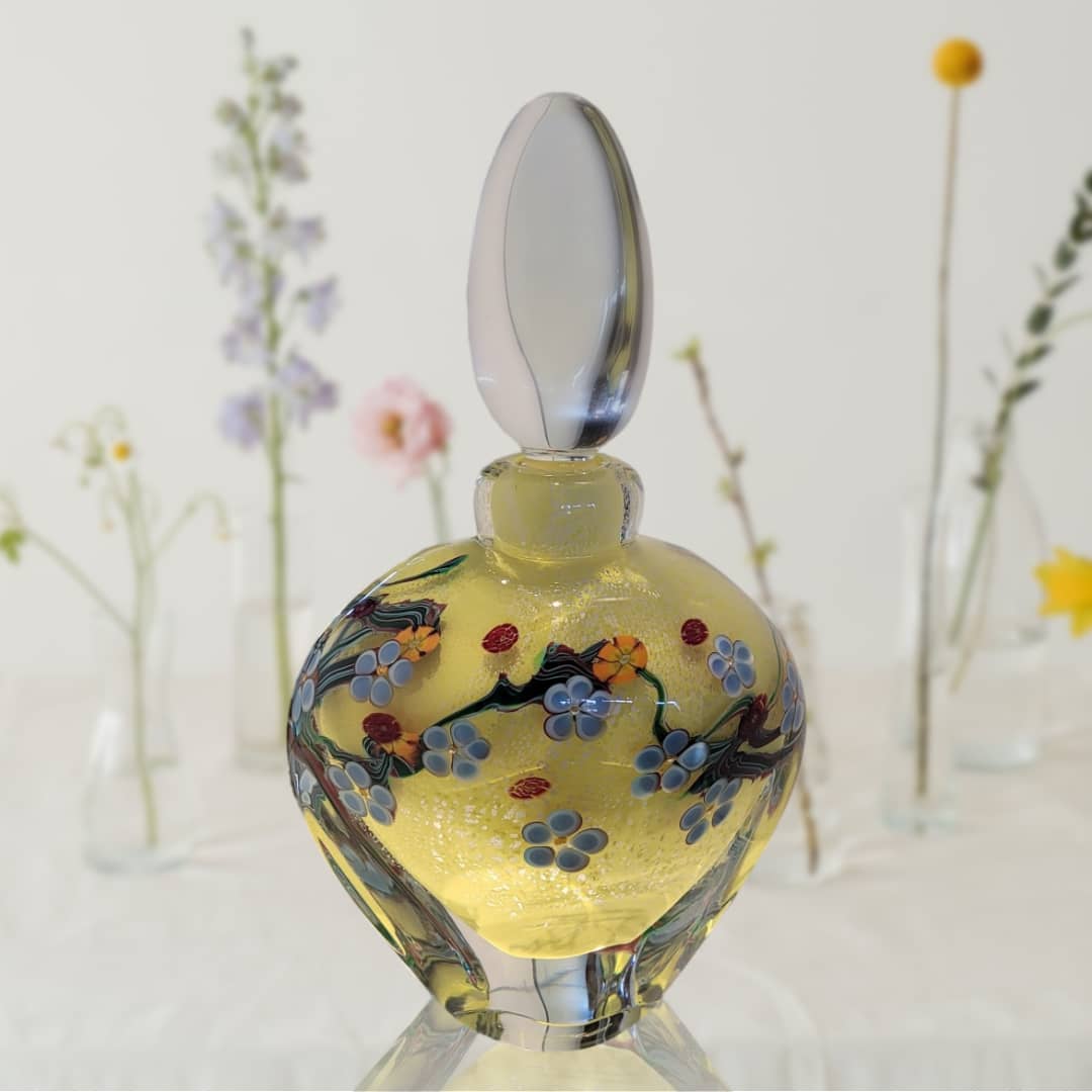 Anne Clifton Glass ~ 'Wildflower Bottle in Yellow' - Curate Art & Design Gallery Sorrento Mornington Peninsula Melbourne