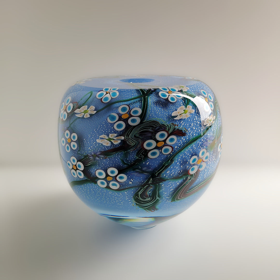 Anne Clifton Glass ~ 'Wildflower Vase in Blue' - Curate Art & Design Gallery in Sorrento Mornington Peninsula Melbourne