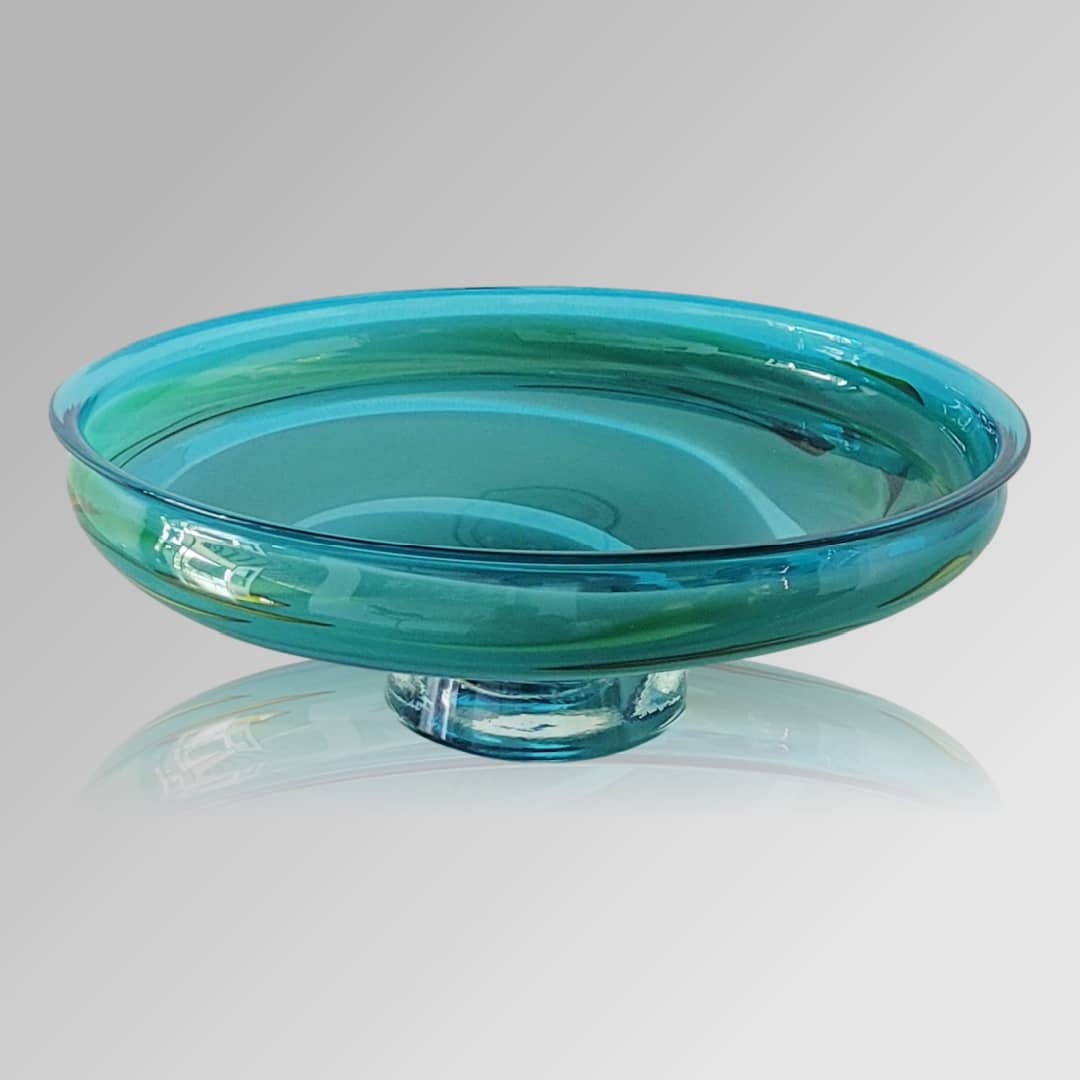 James McMurtrie Glass Bowl Large ~ 'Aqua' - Curate Art & Design Gallery Sorrento Melbourne