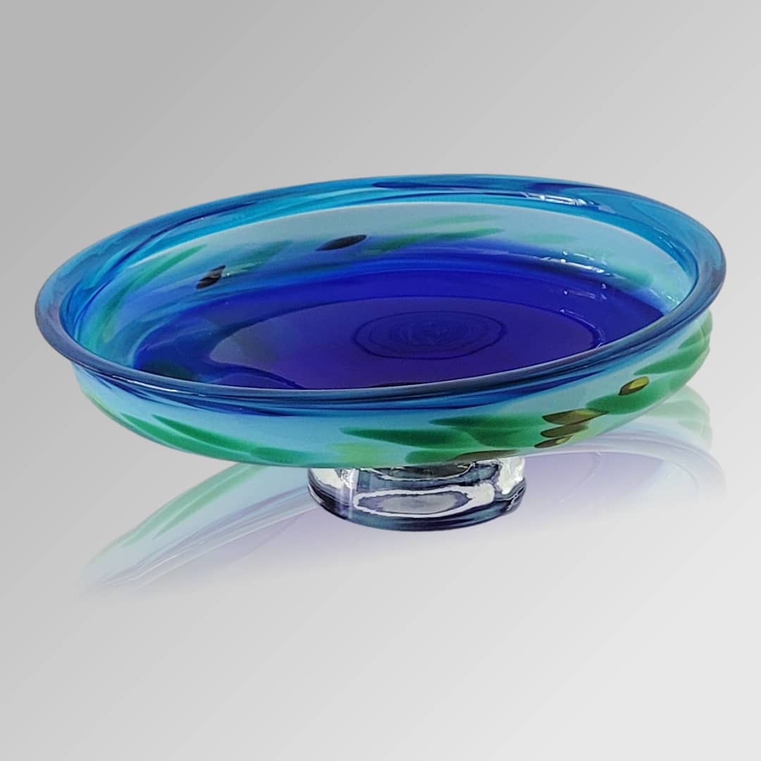 James McMurtrie Glass Bowl Large ~ 'Blue Pool' - Curate Art & Design Gallery Sorrento Melbourne