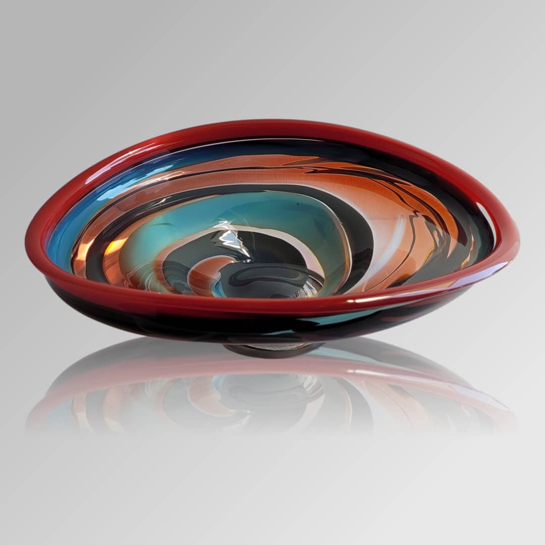 Australian Glass Artist James McMurtrie Glass Bowl (Large) ~ 'Earth & Sky' - Curate Art & Design Gallery Sorrento Mornington Peninsula Melbourne