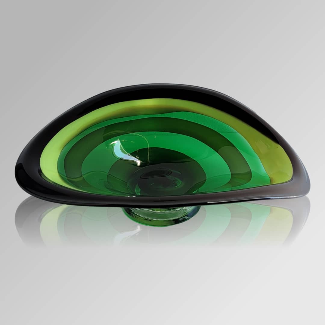 James McMurtrie Glass Bowl Large ~ 'Evergreen' - Curate Art & Design Gallery Sorrento Melbourne