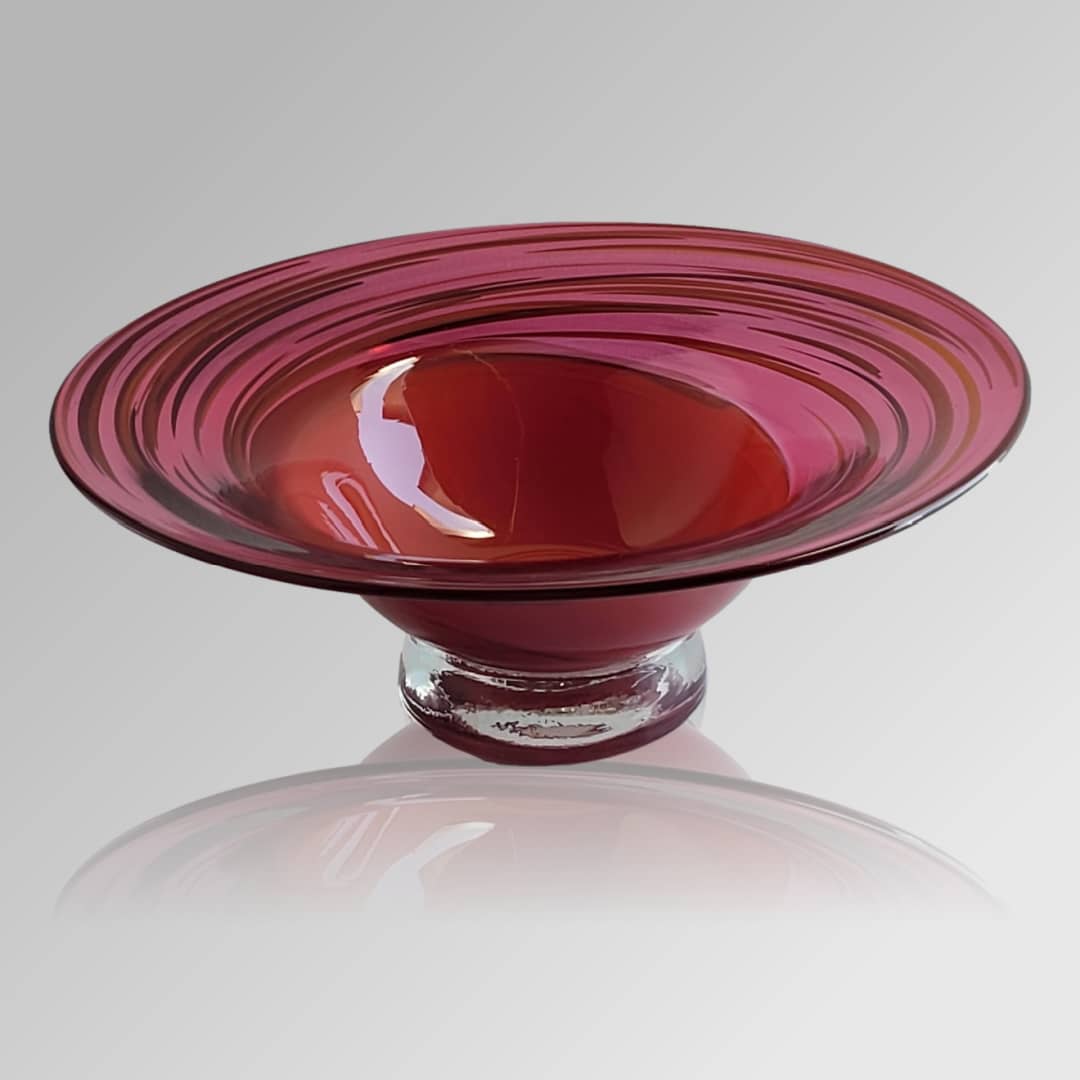 James McMurtrie Glass Bowl Small ~ 'Raspberry' - Curate Art & Design Gallery Sorrento Melbourne