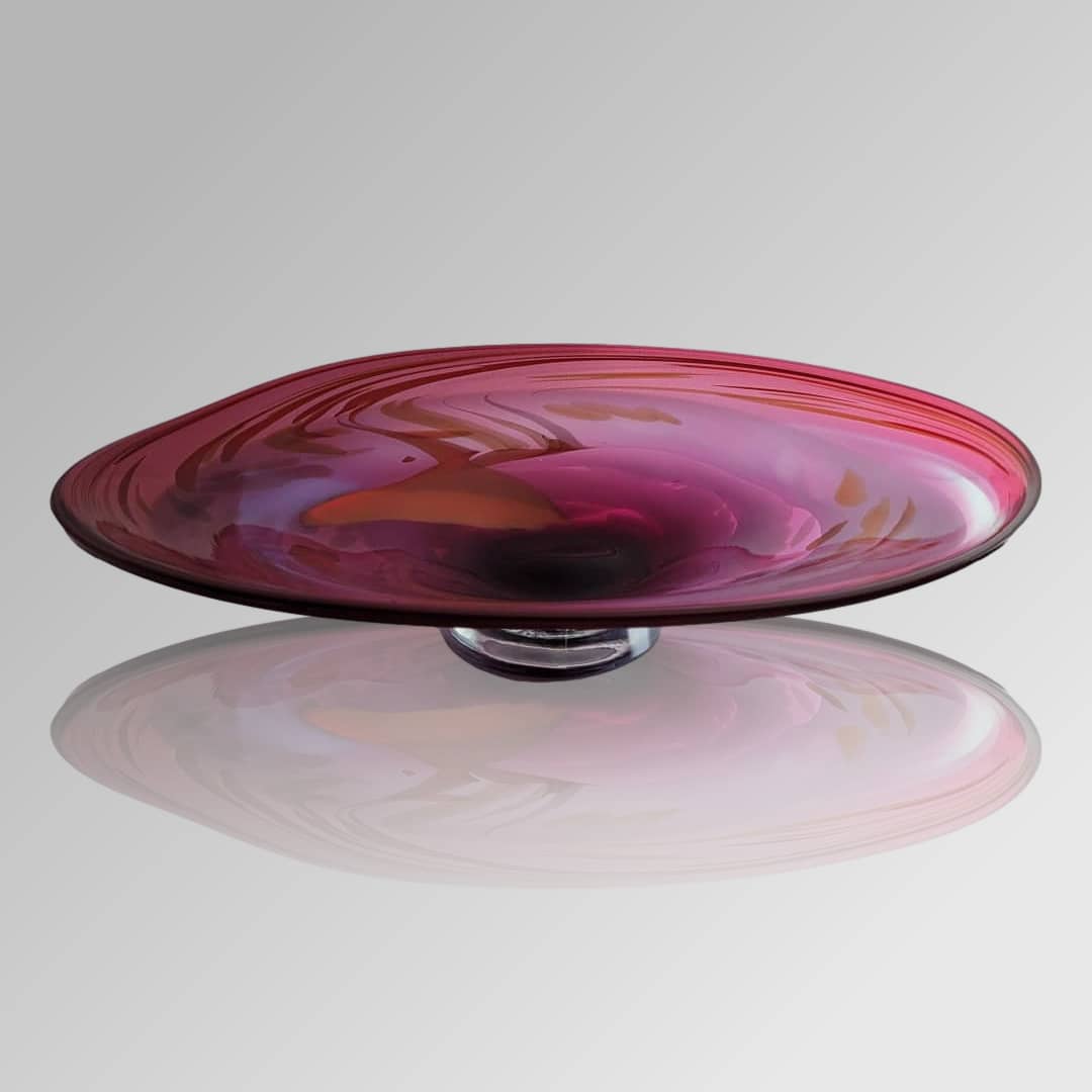 James McMurtrie Glass Platter ~ 'Rose' - Curate Art & Design Gallery Sorrento Melbourne