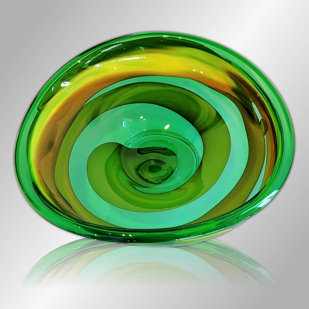 James McMurtrie Glass Bowl Large ~ 'Seagrass' - Curate Art & Design Gallery Sorrento Mornington Peninsula Melbourne