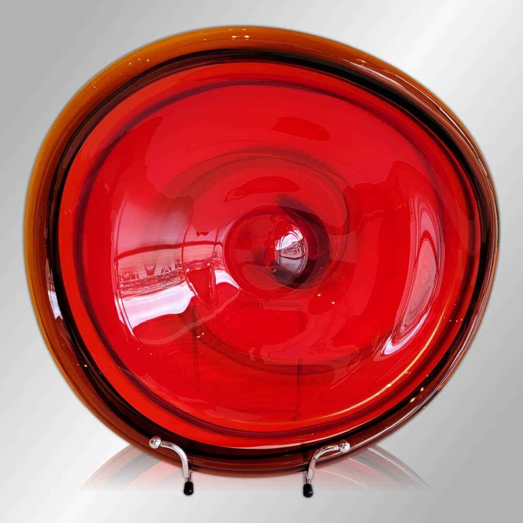 James McMurtrie Glass Platter ~ 'Ruby' - Curate Art & Design Gallery in Sorrento Mornington Peninsula  Melbourne