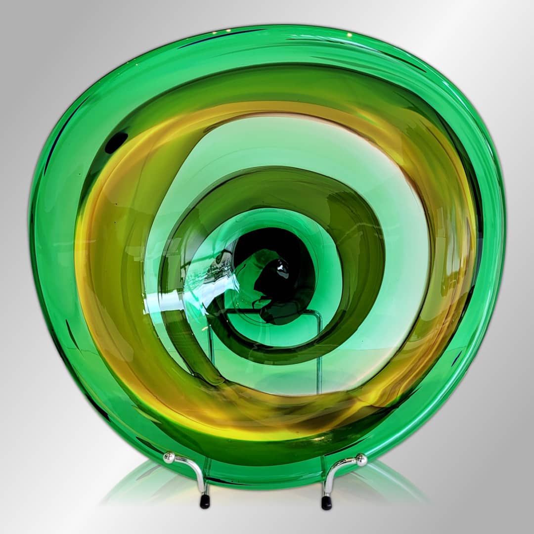 James McMurtrie Glass Platter ~ 'Seagrass' - Curate Art & Design Gallery in Sorrento Mornington Peninsula  Melbourne