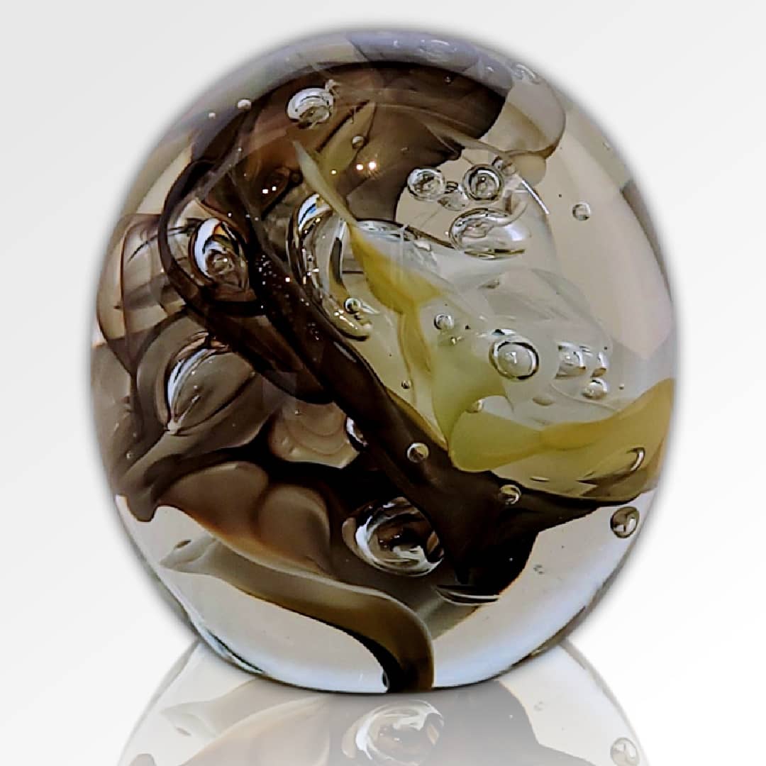 Peninsula-Based Australian Glass Artist Roberta Easton ~ 'Bubbly Sphere, Cliff' - Curate Art & Design Gallery Sorrento Mornington Peninsula Melbourne