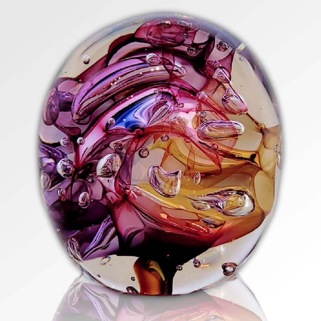 Peninsula-Based Australian Glass Artist Roberta Easton ~ 'Bubbly Sphere, Vibrant' - Curate Art & Design Gallery Sorrento Mornington Peninsula Melbourne