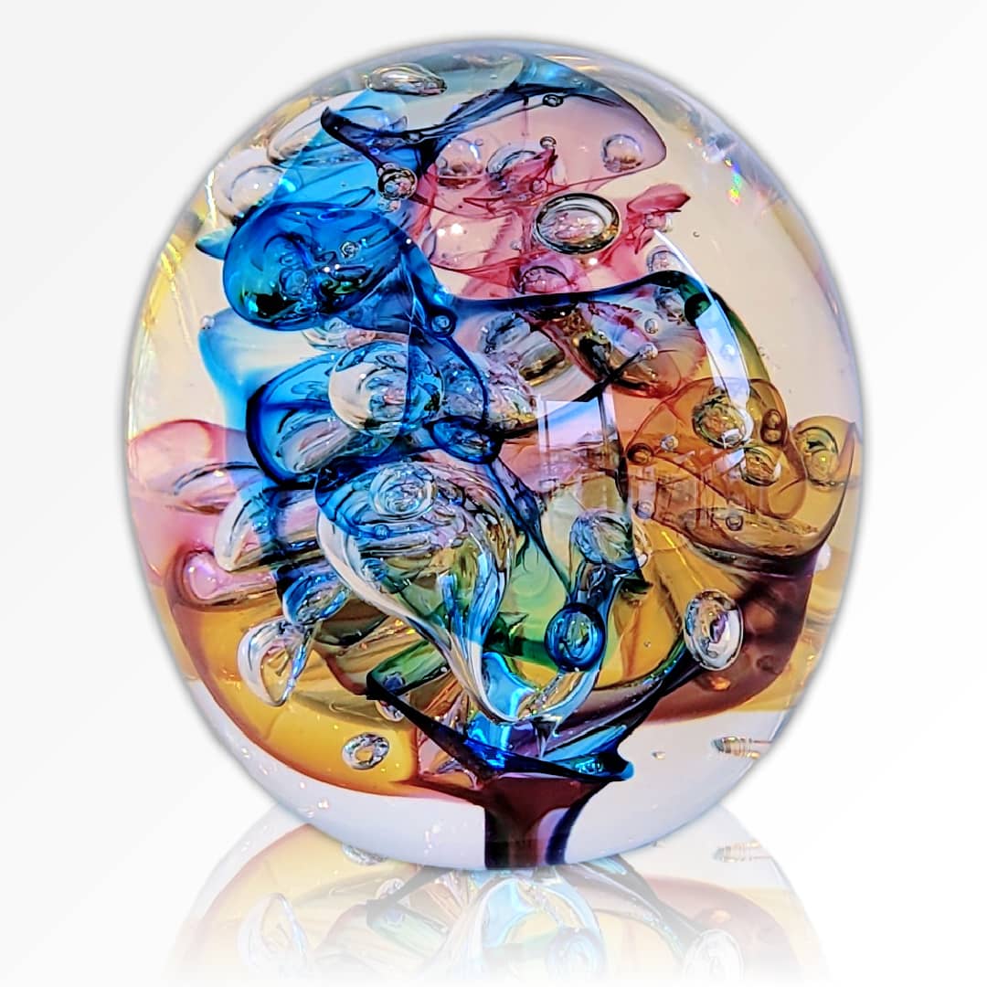 Peninsula-Based Australian Glass Artist Roberta Easton ~ 'Bubbly Sphere, Abstract' - Curate Art & Design Gallery Sorrento Mornington Peninsula Melbourne