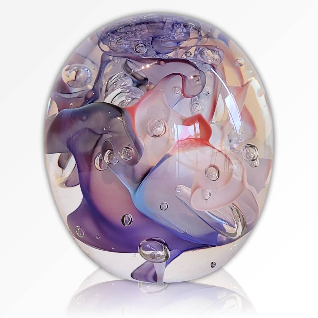 Peninsula-Based Australian Glass Artist Roberta Easton ~ 'Bubbly Sphere, Orchid' - Curate Art & Design Gallery Sorrento Mornington Peninsula Melbourne