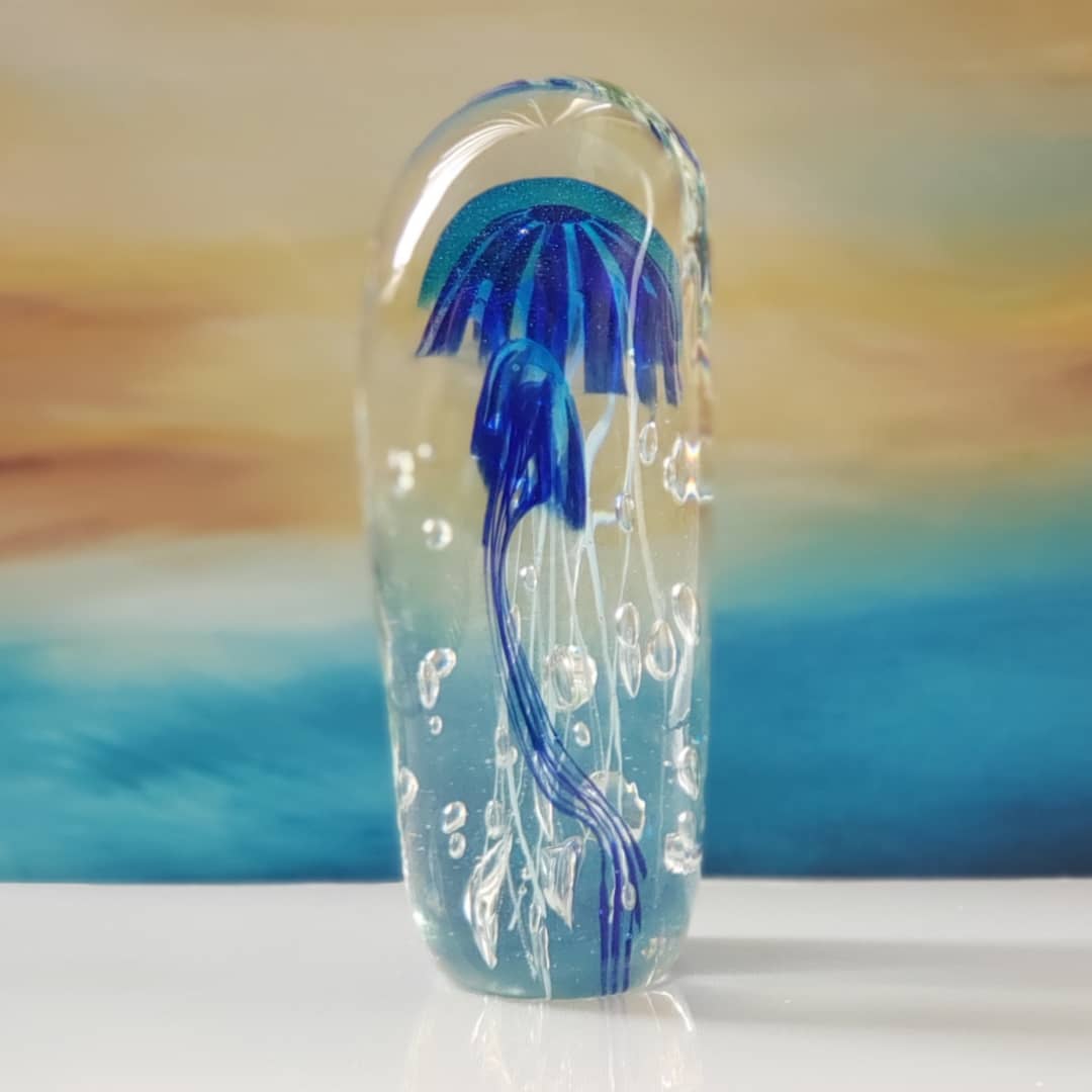 Sean O'Donoghue Glass ~ 'Jellyfish, Double, Stripes' - Curate Art & Design Gallery Sorrento Victoria