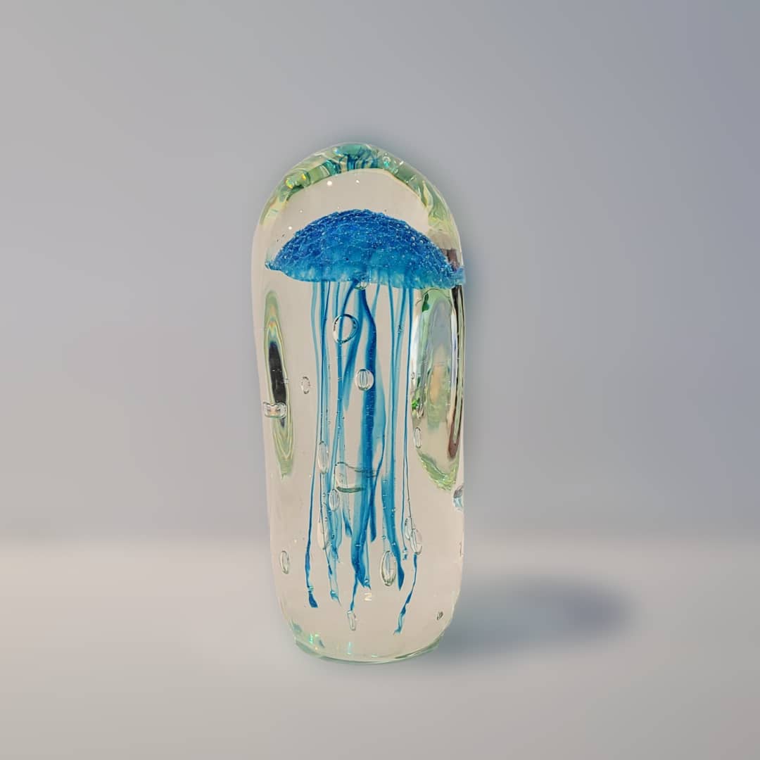 Sean O'Donoghue Glass ~ 'Jellyfish, Small, Aqua' - Curate Art & Design Gallery Sorrento Mornington Peninsula Melbourne