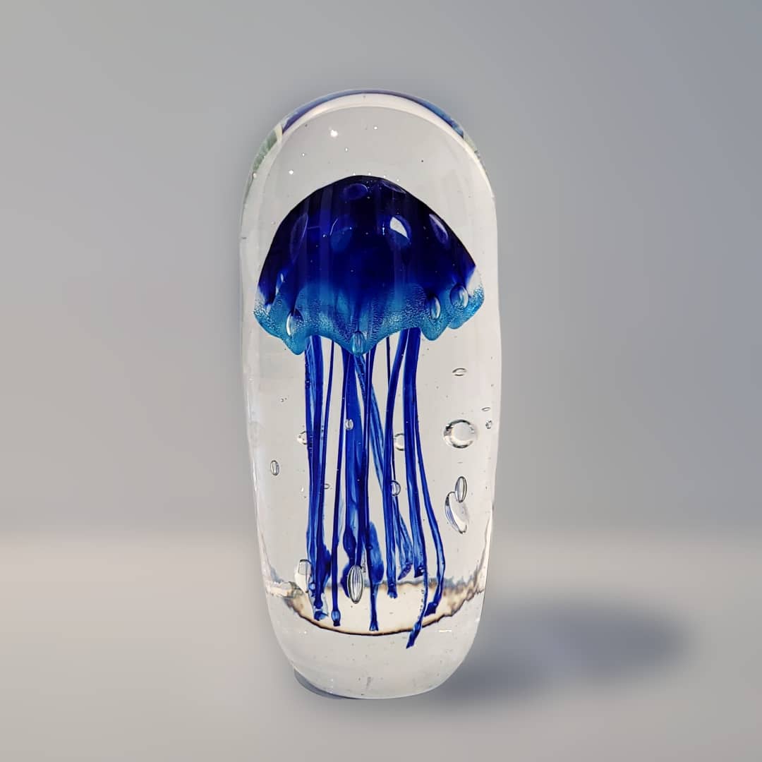 Sean O'Donoghue Glass ~ 'Jellyfish, Small, Navy' - Curate Art & Design Gallery Sorrento Mornington Peninsula Melbourne