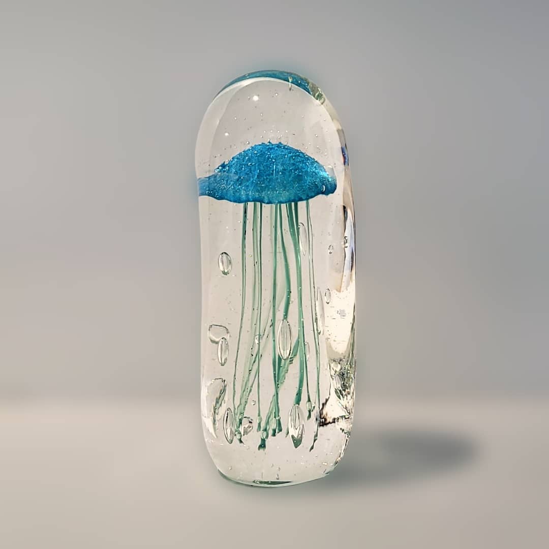 Sean O'Donoghue Glass ~ 'Jellyfish, Small, Teal' - Curate Art & Design Gallery Sorrento Mornington Peninsula Melbourne