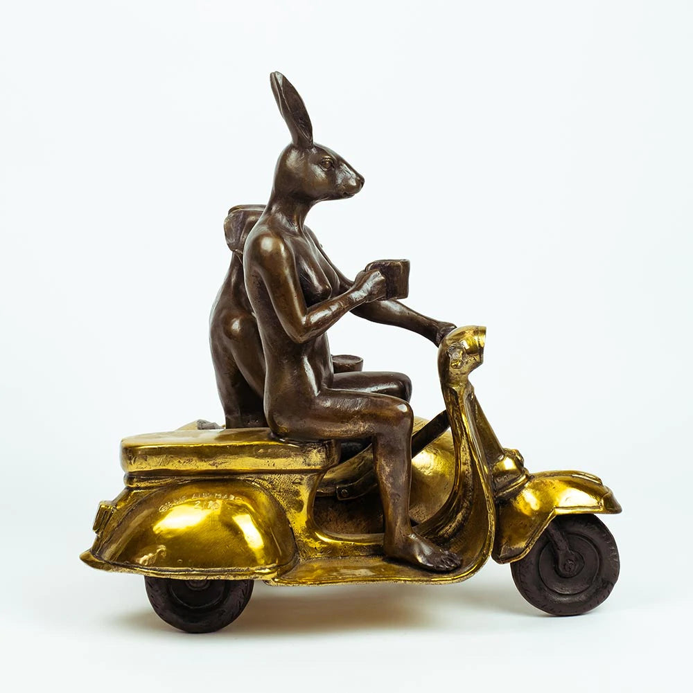 Gillie and Marc Sculpture (Bronze) ~ 'They Were Always Side by Side (Gold)' - Curate Art & Design Gallery Sorrento Mornington Peninsula Melbourne