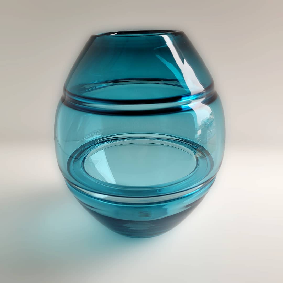 Hamish Donaldson Glass ~ 'Vase in Aqua'
