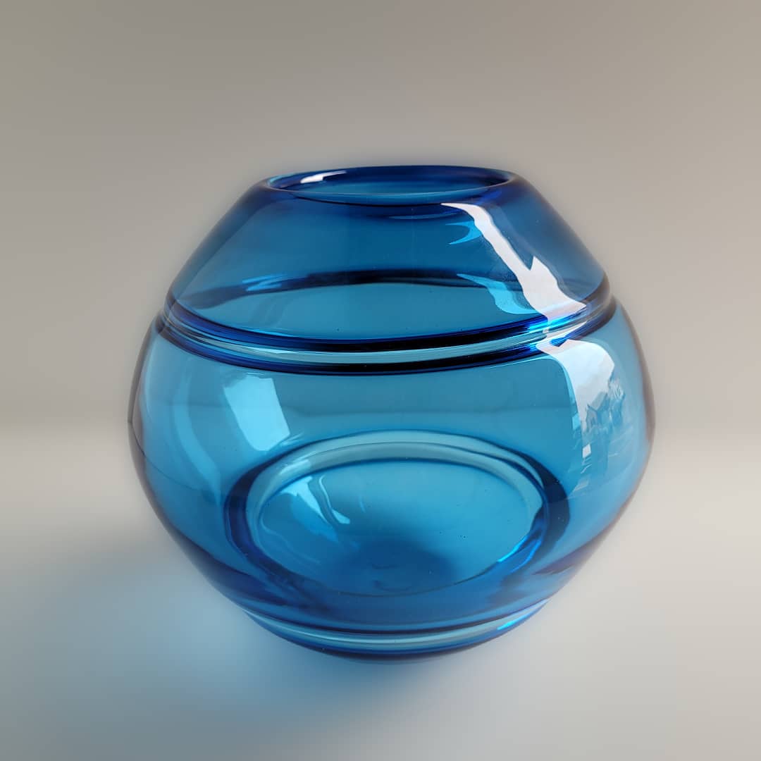 Hamish Donaldson Glass ~ 'Vase in Blue' (Sold)