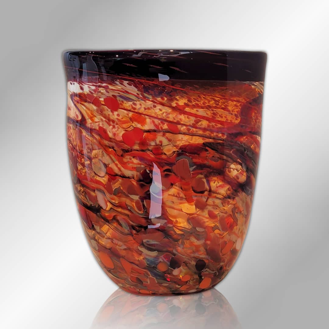 James McMurtrie Glass Vase ~ 'Wldflowers' - Available at Curate Art & Design Gallery in Sorrento Mornington Peninsula Melbourne