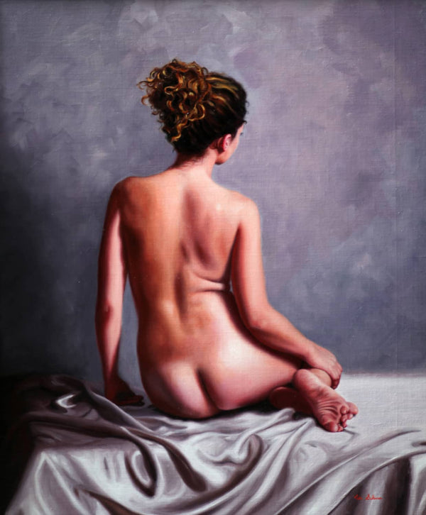 Peninsula-Based Australian Artist Vicki Sullivan Painting ~ 'Back Study of Brianna' - Curate Art & Design Gallery Sorrento Mornington Peninsula Melbourne
