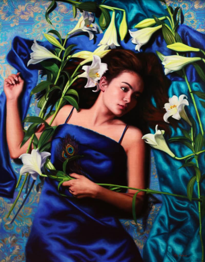 Peninsula-Based Australian Artist Vicki Sullivan Painting ~ 'Fleeting Lilly' - Curate Art & Design Gallery Sorrento Mornington Peninsula Melbourne