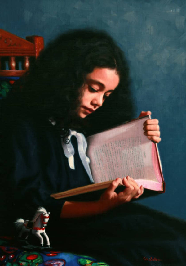 Peninsula-Based Australian Artist Vicki Sullivan Painting ~ 'Reading Heidi' - Curate Art & Design Gallery Sorrento Mornington Peninsula Melbourne