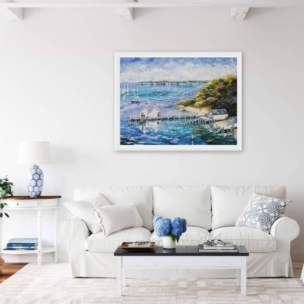 Tasmanian-Based Australian Artist Esther Shohet Painting ~ 'Seas the Day, Mornington Peninsula' - Curate Art & Design Gallery Sorrento Victoria