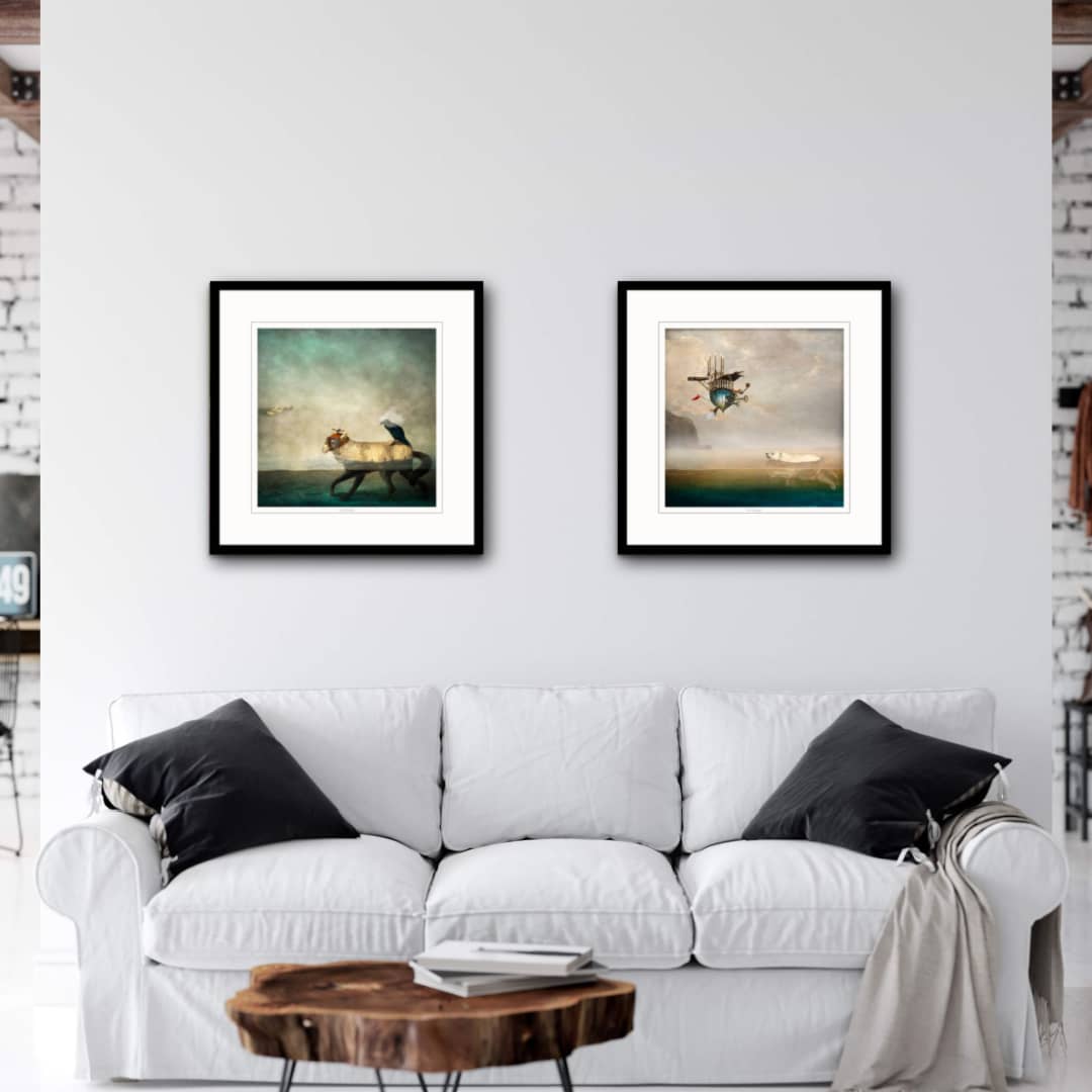 American Composite Photography Artist Maggie Taylor Photomontage ~ 'The Bellwether' and 'The Harbinger' - Curate Art & Design Gallery Sorrento Mornington Peninsula Melbourne
