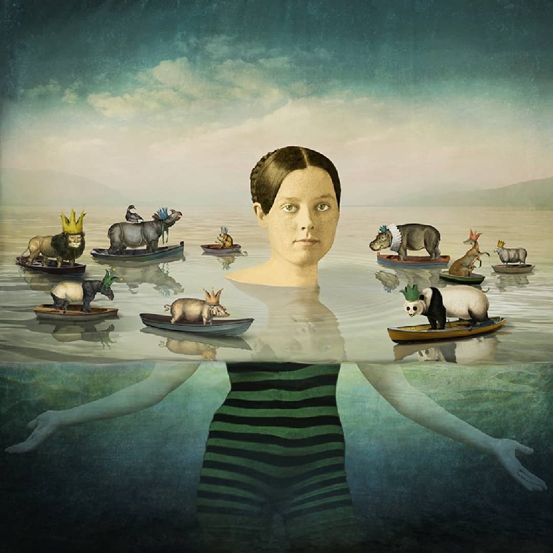 American Composite Photography Artist Maggie Taylor Photomontage ~ 'The Gathering' - Curate Art & Design Gallery Sorrento Mornington Peninsula Melbourne